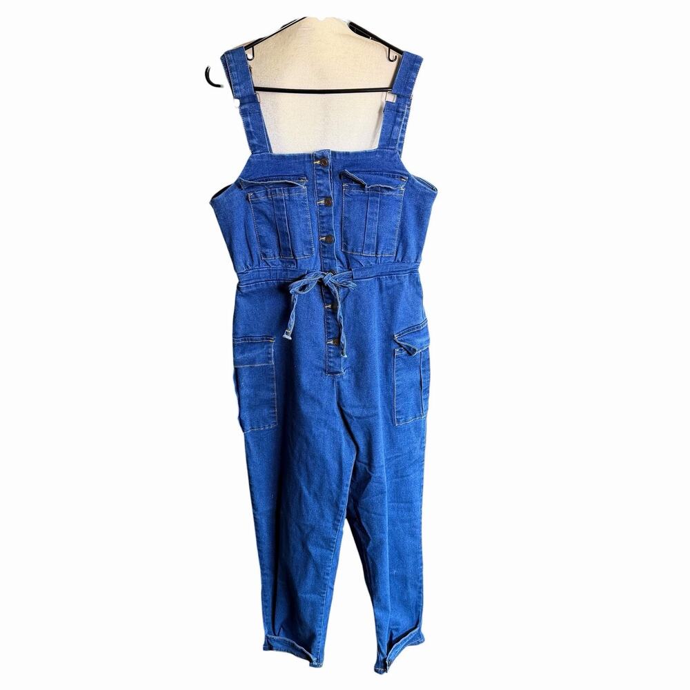 Sweet Look Women's Jumpsuit Denim Blue Large Stretch Western Casual Country NWT